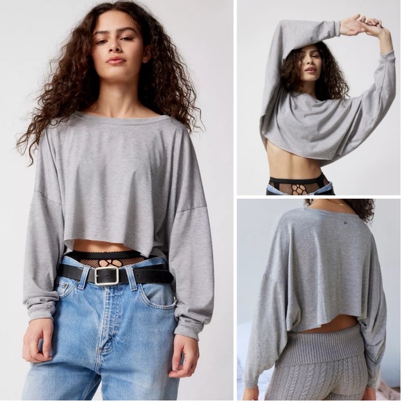 NWOT Urban Outfitters Out From Under Addison Cozy Cropped Tee | Size L - Picture 4 of 4
